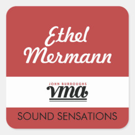 JBHS VMA Rode Achtergrond met Wit Script Vierkante Sticker