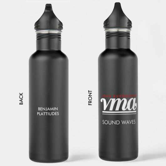 JBHS VMA Zwart met Witte Logo  Waterfles