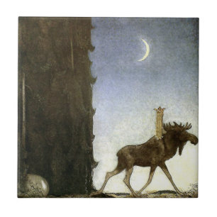 Jbleap the elk John Bauer Tegeltje
