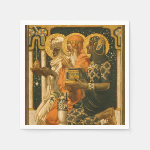 JC Leyendecker Drie Wijzen Kerstmis Vintage Servet