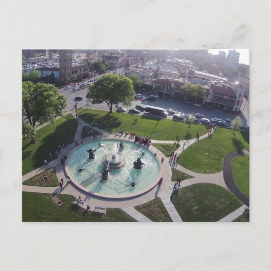 JC Nichols de herdenkingsStad van fonteinKansas Briefkaart (Voorkant)