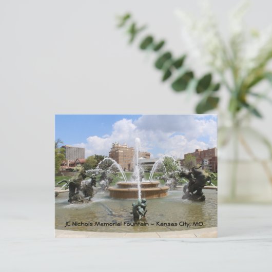 JC Nichols Memorial Fountain # 7 Briefkaart (Staand voorkant)