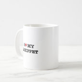 J'Coeur Ma Mug De Café Whippet (Devant gauche)