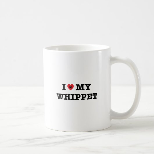 J'Coeur Ma Mug De Café Whippet (Droite)