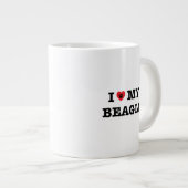 J'Coeur Mon Beagle Jumbo Café Mug (Devant droit)
