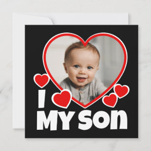 J'Coeur Mon Fils Carte Photo Plat Personnalisée