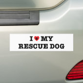 J'Coeur Mon Secourt Sticker Bumper Chien (En voiture)