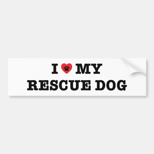 J'Coeur Mon Secourt Sticker Bumper Chien (Devant)