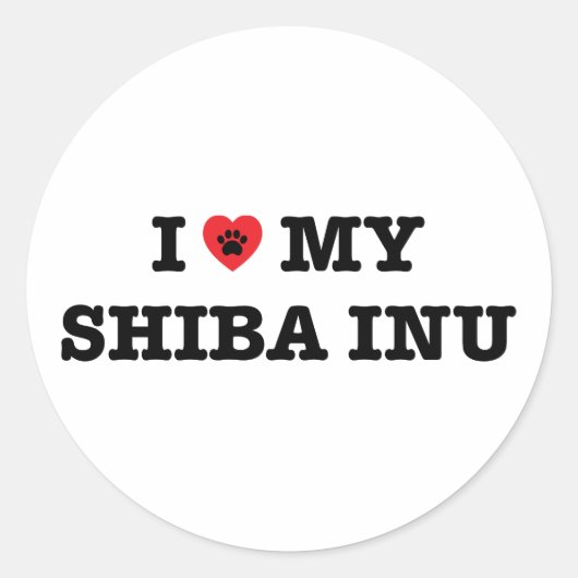 J'Coeur Mon Shiba Inu Sticker (Devant)