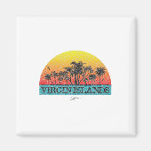 JCOMBS_ Maagdeneilanden Zon met palmbomen _1 Magneet (Voorkant)