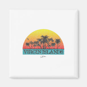 JCOMBS_ Maagdeneilanden Zon met palmbomen _1 Magneet