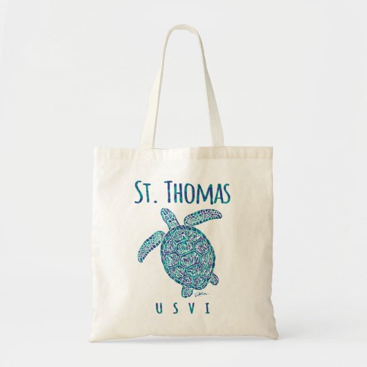 JCombs St. Thomas, USVI, Sea Turtle, Beach Tote Bag (Voorkant)