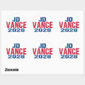 JD Vance 2028 (dis) Ronde Sticker (Vel)