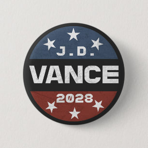 JD Vance 2028 Vance 2028 Retro Verkiezing J.D. Van Ronde Button 5,7 Cm