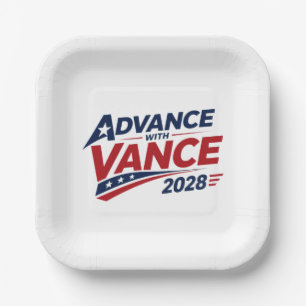 JD Vance voor de presidentsverkiezingen van 2028 Papieren Bordje