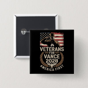 JD VANCE VOOR PRESIDENT VETERANEN 2028 Knoppen Vierkante Button 5,1 Cm