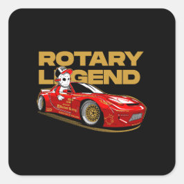JDM RED ROTARY DRIFT LEGENDE VIERKANTE STICKER