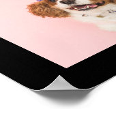 Je 3 familiefoto's & naam op zwart poster (Hoek)