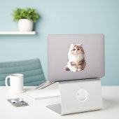 Je Aangepaste Afbeelding Naam van Huisdier Sticker (Laptop op bureau)