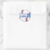 Je aangepaste Baseball Jersey nummer Ronde Sticker (Tas)