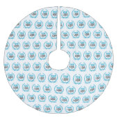 Je aangepaste Logo | Afbeelding over de gehele lin Kerstboom Rok (Voorkant)