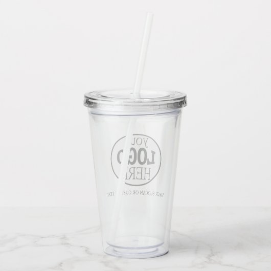 Je aangepaste Logo en tekst Acryl Drinkbeker (Achterkant)