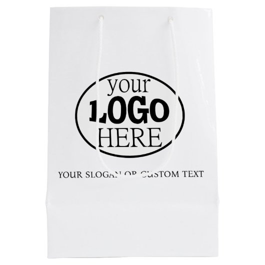 Je aangepaste Logo en tekst Medium Cadeauzakje (Achterkant)