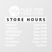 Je aangepaste Logo-winkeluren toevoegen Raamsticker (Vel)