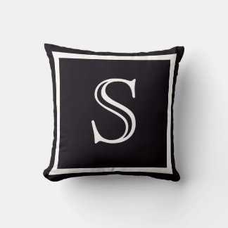 Je aangepaste monogram donkerblauw paars kussen