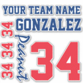 Je aangepaste team Spirit Jersey Number Sticker (Voorkant)