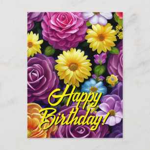 Je aangepaste tekst gemengde bloemen 18 sjabloon