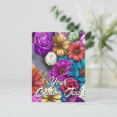 Je aangepaste tekst gemengde bloemen 24 Sjabloon (Staand voorkant)