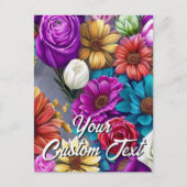 Je aangepaste tekst gemengde bloemen 24 Sjabloon (Voorkant)