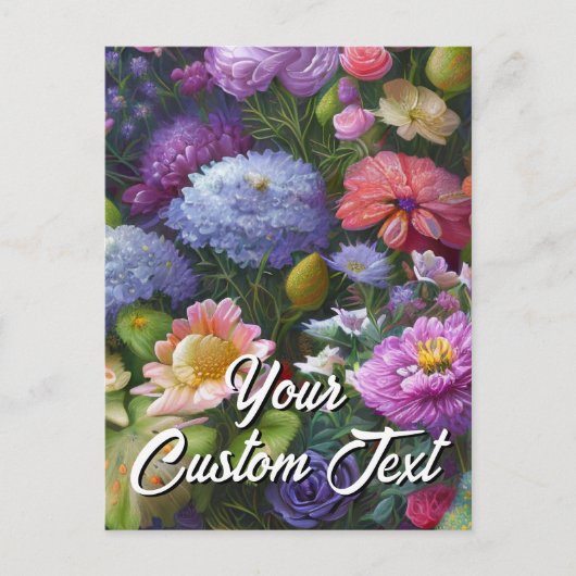 Je aangepaste tekst gemengde bloemen 25 Sjabloon (Voorkant)