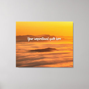 Je aangepaste tekstzonsopgang boven het mistroosti canvas afdruk