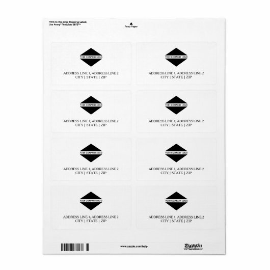 Je aangepaste verzendlabel voor zakelijke Logo (Full Sheet)