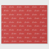 Je aangepaste witscript op rood #2 cadeaupapier (Vlak)