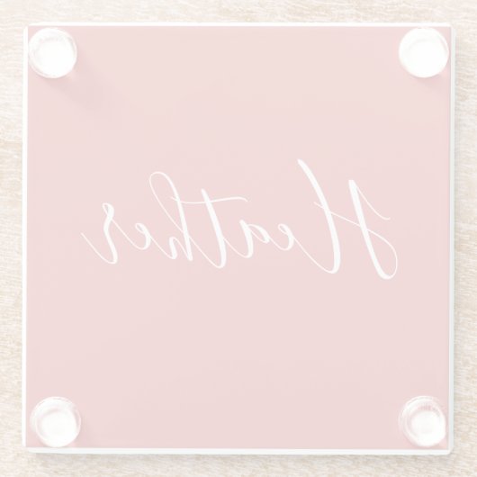 Je aangepaste witscript op rood glazen onderzetter (Achterkant)