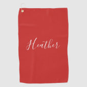 Je aangepaste witscript op rood golfhanddoek (Voorkant)