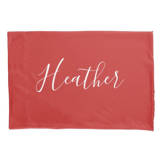 Je aangepaste witscript op rood kussensloop (Voorkant)