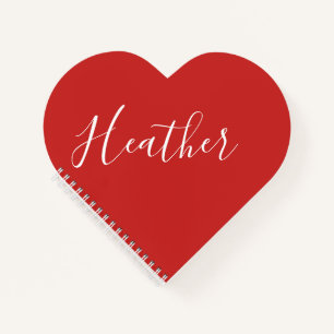 Je aangepaste witscript op rood notitieboek