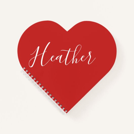 Je aangepaste witscript op rood notitieboek (Voorkant)