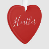 Je aangepaste witscript op rood ornament (voorkant)