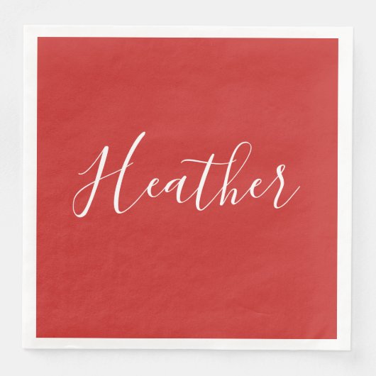 Je aangepaste witscript op rood servet (Voorkant)