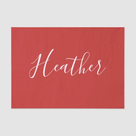 Je aangepaste witscript op rood tissuepapier (Voorkant)