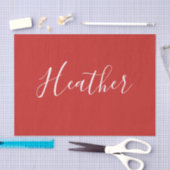 Je aangepaste witscript op rood tissuepapier (Craft)