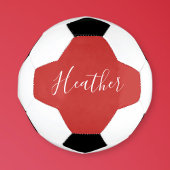 Je aangepaste witscript op rood voetbal