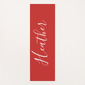 Je aangepaste witscript op rood yogamat (Voorkant)