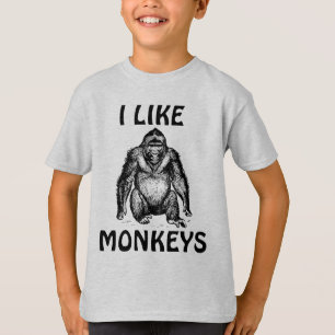 JE AIME LES T-SHIRTS POUR ENFANTS SINGES