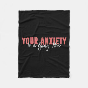 Je angst is een leugen Cute Ss Cute Ss Citaat Moti Fleece Deken